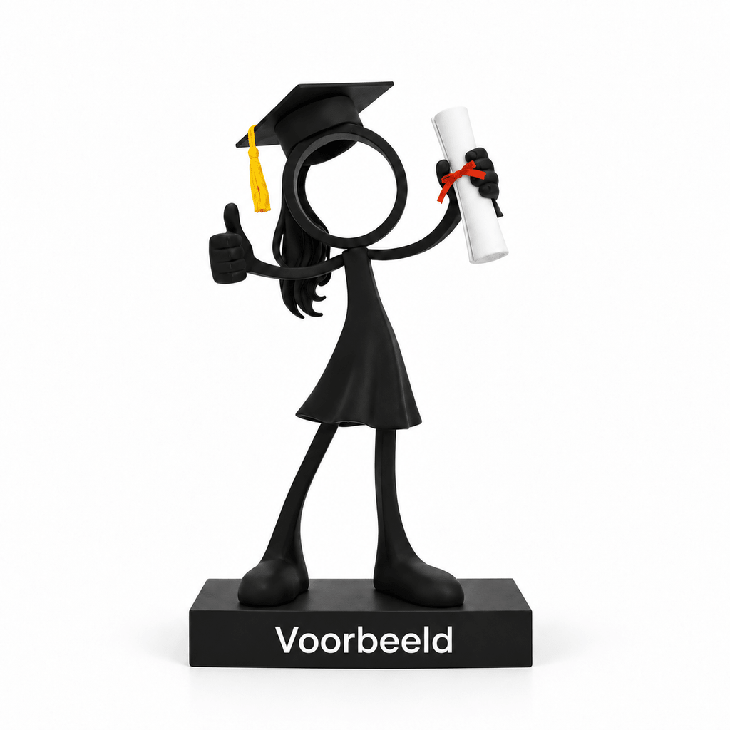 Stickyman Geslaagd Vrouw – cadeau met diploma - 3dbende