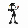 Stickyman Geslaagd Vrouw – cadeau met diploma - 3dbende