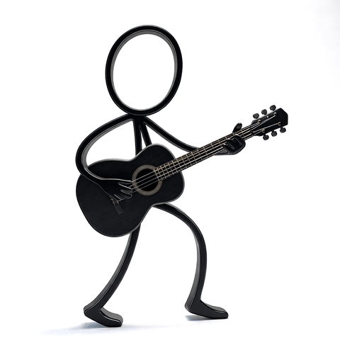 Stickyman Gitarist Decoratie – Minimalistische Gitaar Muziek Decoratie