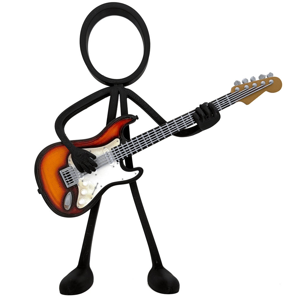 Stickyman gitarist met elektrische gitaar – 3-Color Sunburst - 3dbende