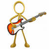 Stickyman gitarist met elektrische gitaar – 3-Color Sunburst - 3dbende
