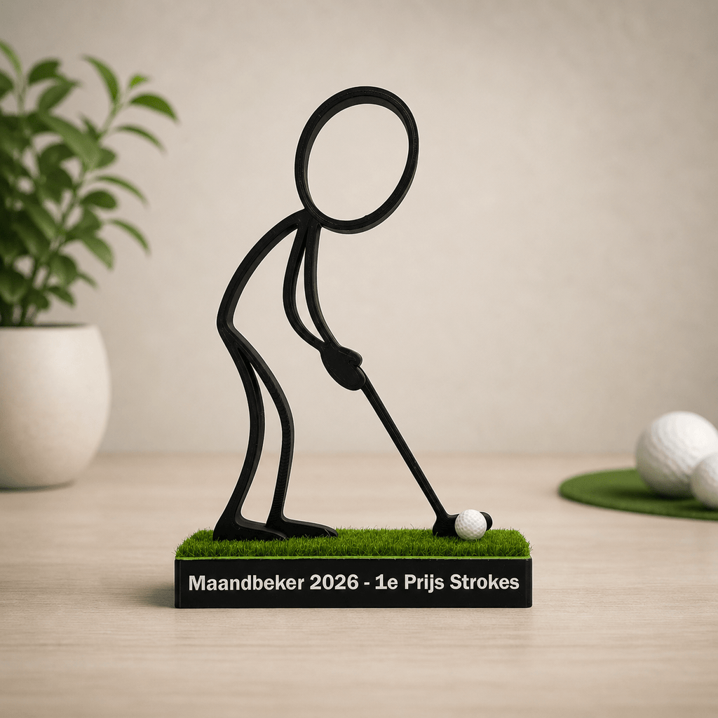 Stickyman Golfer met putter – Het perfecte moment van Putten - 3dbende