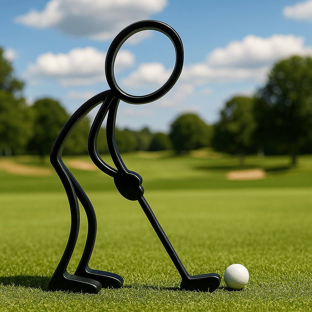 Stickyman Golfer met putter – Het perfecte moment van Putten - 3dbende