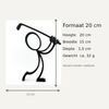 Afmetingen en gewicht van de Stickyman Golfer van 20 cm zonder voetstuk