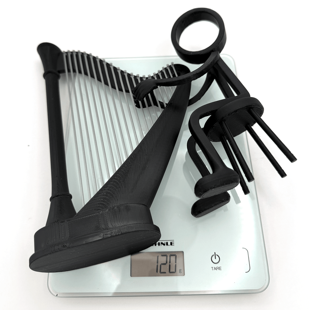 Stickyman Harpspeler – Minimalistische Muziekdecoratie met Harp - 3dbende