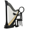 Stickyman Harpspeler – Minimalistische Muziekdecoratie met Harp - 3dbende