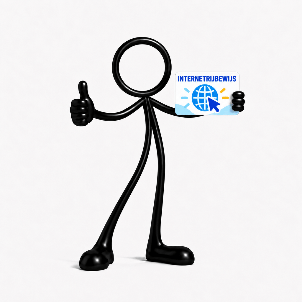 Stickyman internet op witte achtergrond