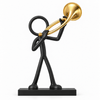 Stickyman Jachthoornspeler met gouden hoorn en zwart voetstuk van 2 cm