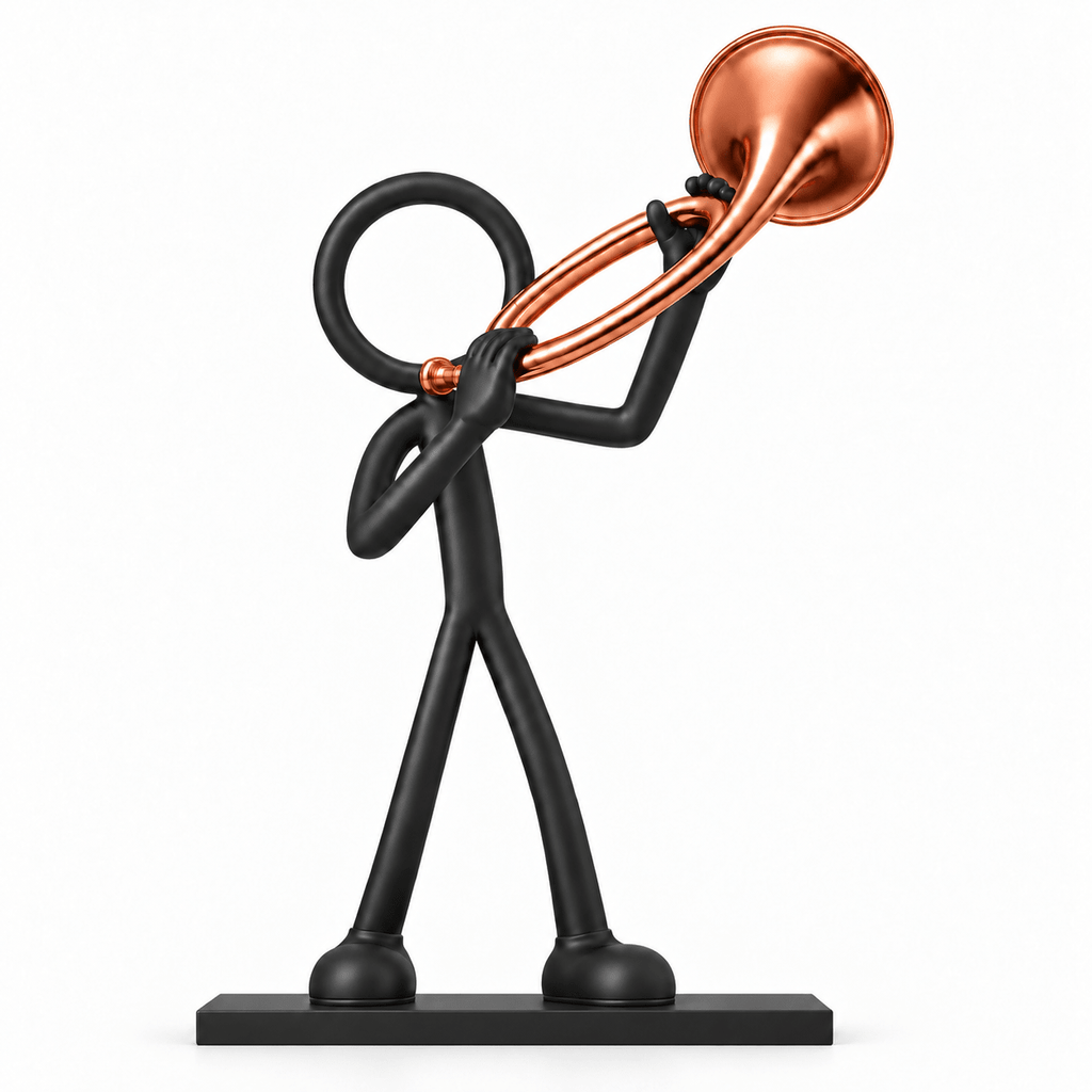 Stickyman Jachthoornspeler – cadeau voor hoornist - 3dbende