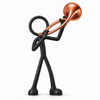 Stickyman Jachthoornspeler – cadeau voor hoornist - 3dbende