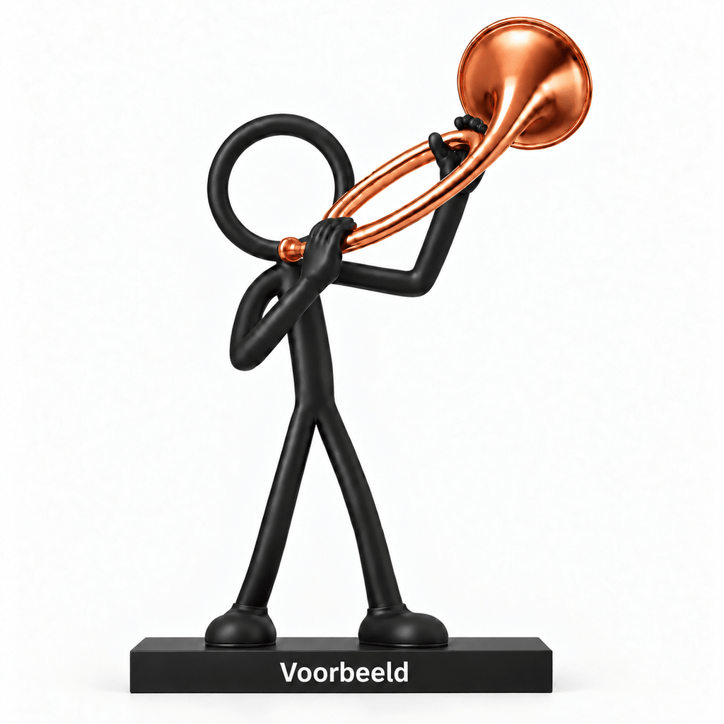 Stickyman Jachthoornspeler – cadeau voor hoornist - 3dbende