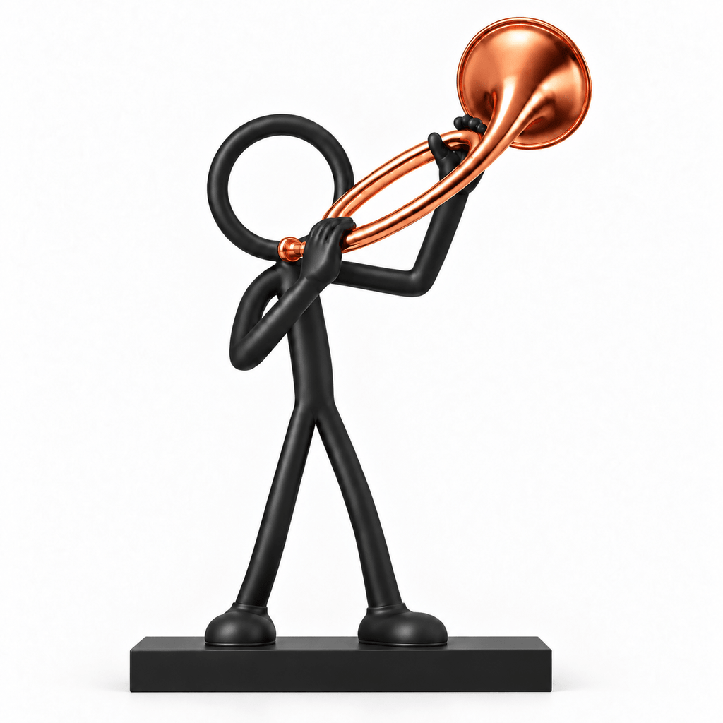 Stickyman Jachthoornspeler – cadeau voor hoornist - 3dbende