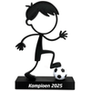 Stickyman Jongen Voetballer met voetbal op voetstuk - 3dbende