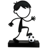 Stickyman Jongen Voetballer met voetbal op voetstuk - 3dbende