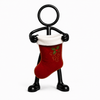 Stickyman met luxe rode kerstsok op witte achtergrond