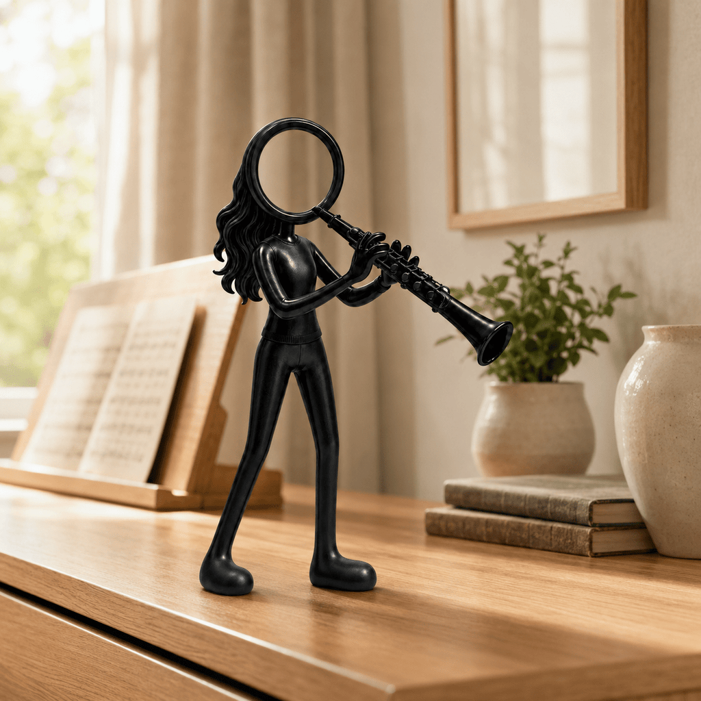 Stickyman Klarinettiste – Vrouwelijke Klarinetspeler Decoratie - 3dbende