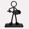 Stickyman kok met koekenpan en zwart voetstuk van 2 cm