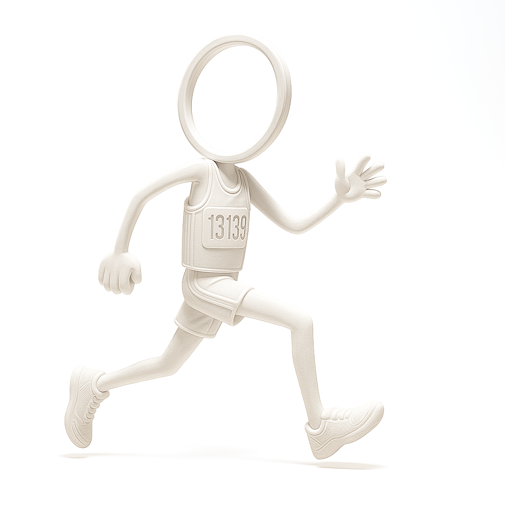 Stickyman Marathonloper Decoratie – Minimalistisch Silhouet - 3dbende