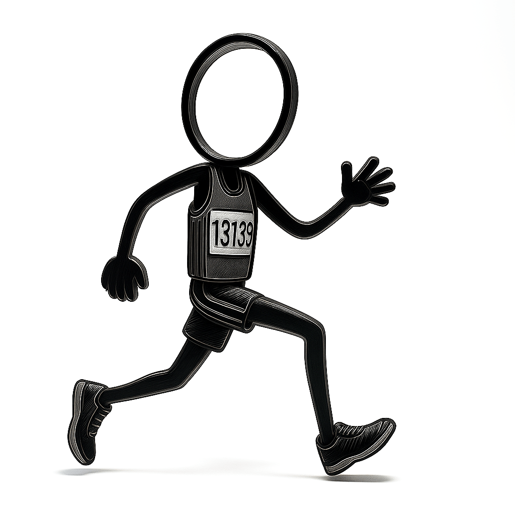 Stickyman Marathonloper Decoratie – Minimalistisch Silhouet - 3dbende
