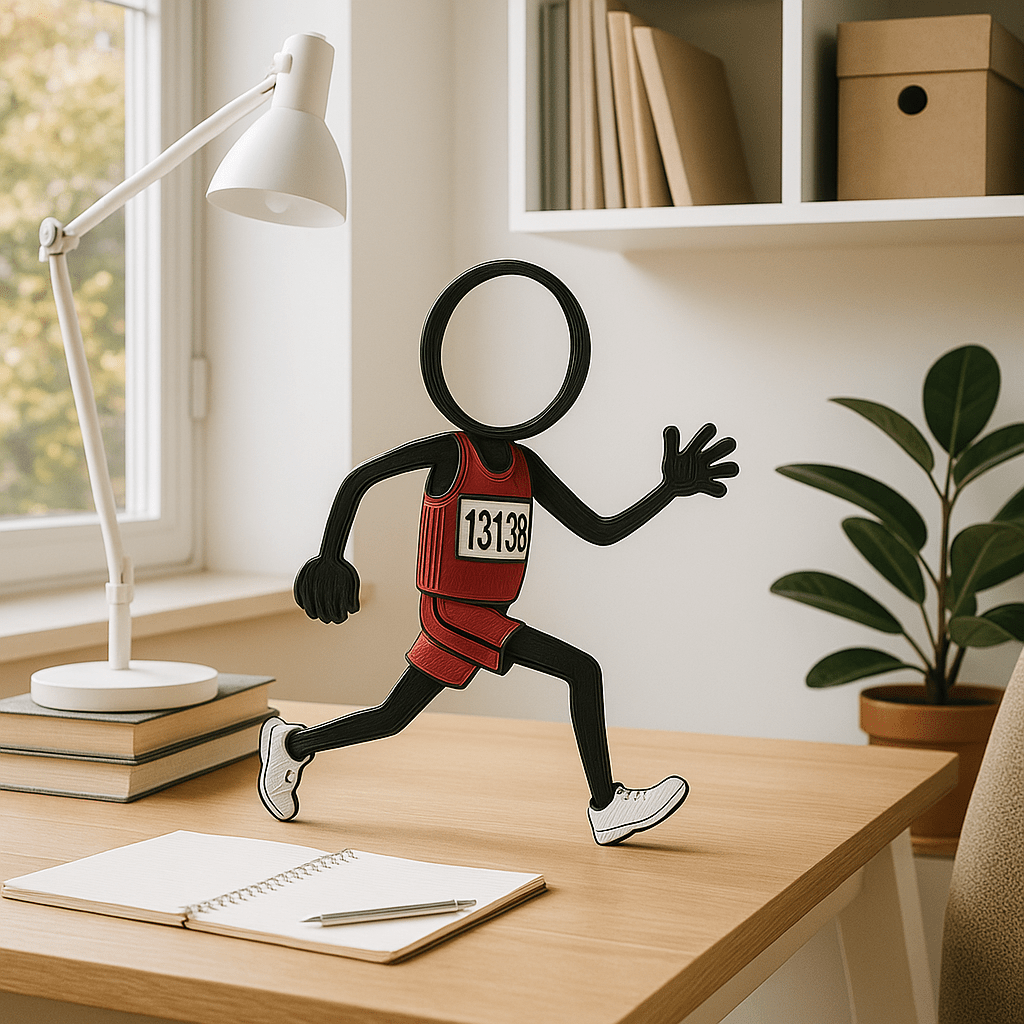 Stickyman Marathonloper Decoratie – Minimalistisch Silhouet - 3dbende