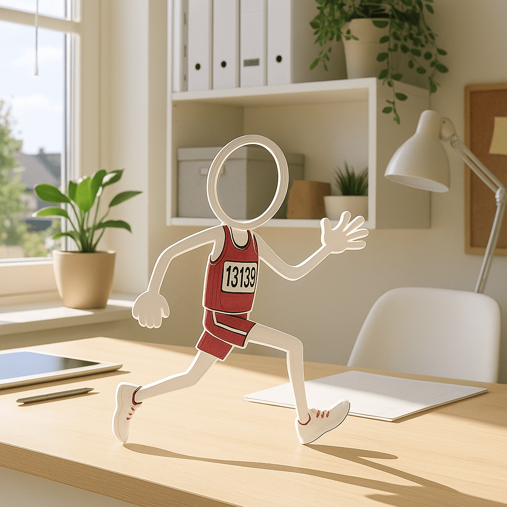 Stickyman Marathonloper Decoratie – Minimalistisch Silhouet - 3dbende