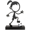 Stickyman Meisje Voetbalster met voetbal op voetstuk - 3dbende