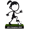Stickyman Meisje Voetbalster met voetbal op voetstuk - 3dbende