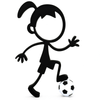 Stickyman Meisje Voetbalster met voetbal op voetstuk - 3dbende