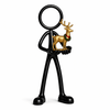 Stickyman met gouden rendierdecoratie op witte achtergrond