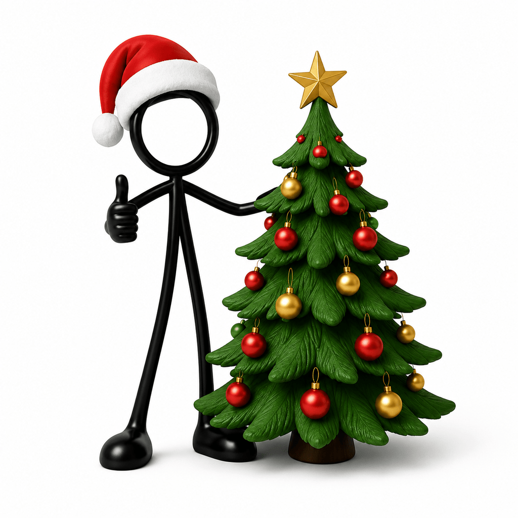 Stickyman met Kerstboom - 3dbende