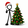 Stickyman met Kerstboom - 3dbende