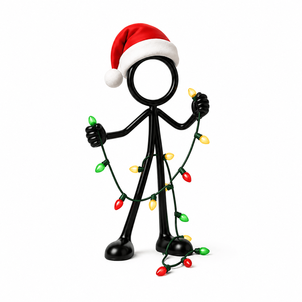 Stickyman met Kerstlichtjes - 3dbende