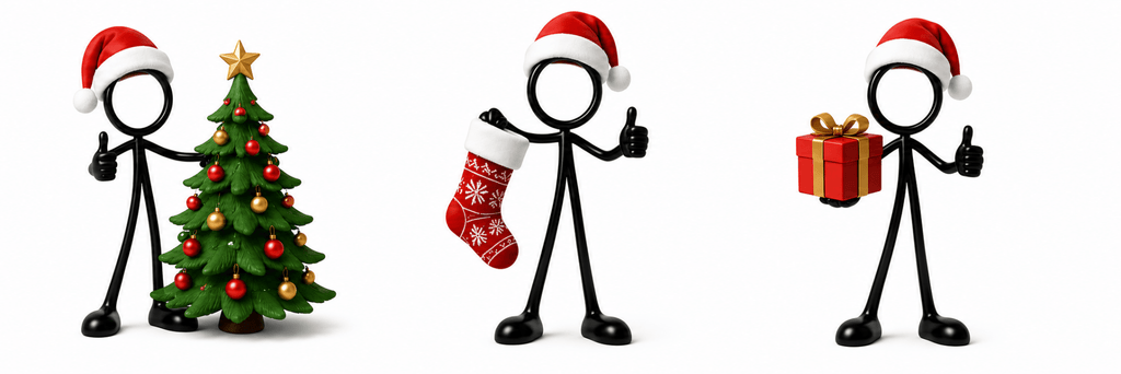 Stickyman met Kerstsok - 3dbende