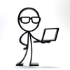 Stickyman met Laptop - 3dbende
