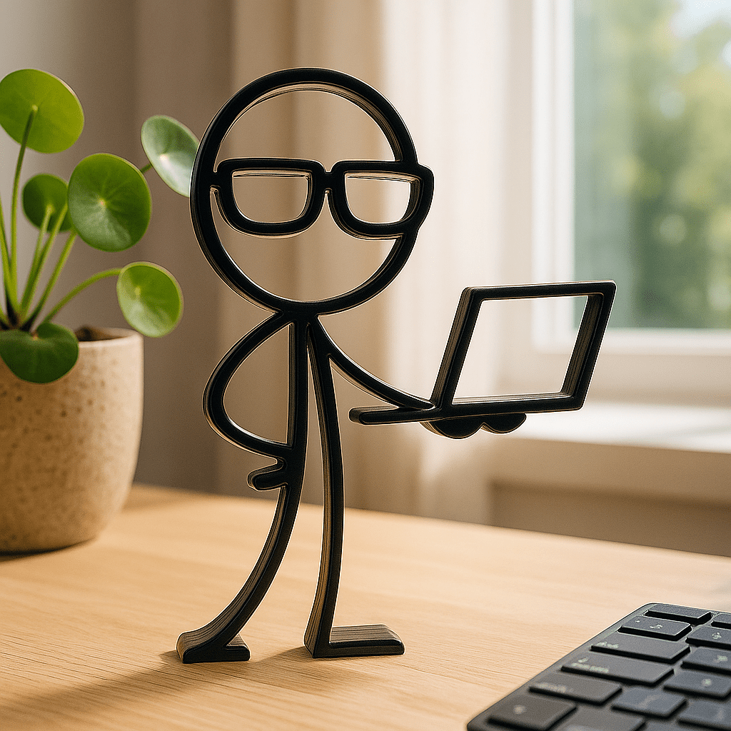 Stickyman met Laptop - 3dbende