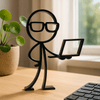 Stickyman met Laptop - 3dbende