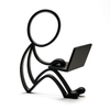 Stickyman met Laptop – Cadeau voor Thuiswerkers & Studenten - 3dbende