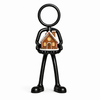 Stickyman met kleurrijk peperkoekhuisje op witte achtergrond