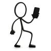 Stickyman met Smartphone - 3dbende