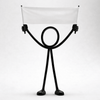 Stickyman met Spandoek - 3dbende