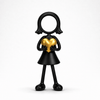 Stickyman Moeder/Vrouw Hart - 3dbende