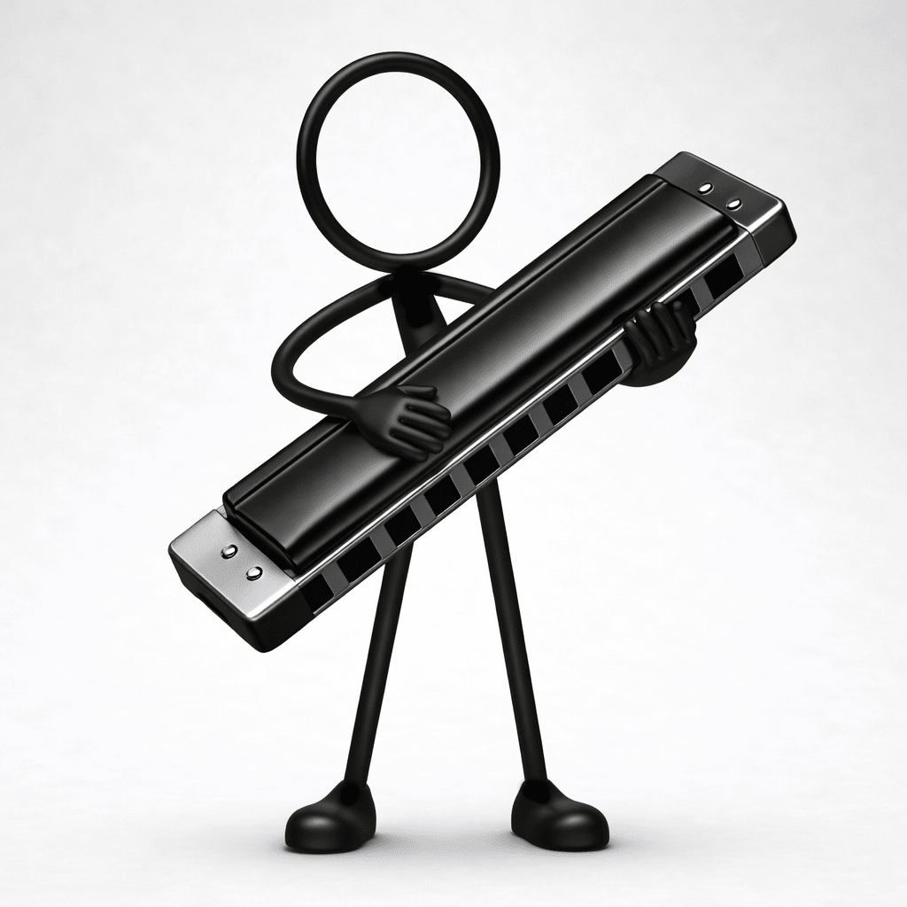 Stickyman Mondharmonica Speler - 3dbende