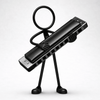Stickyman Mondharmonica Speler - 3dbende