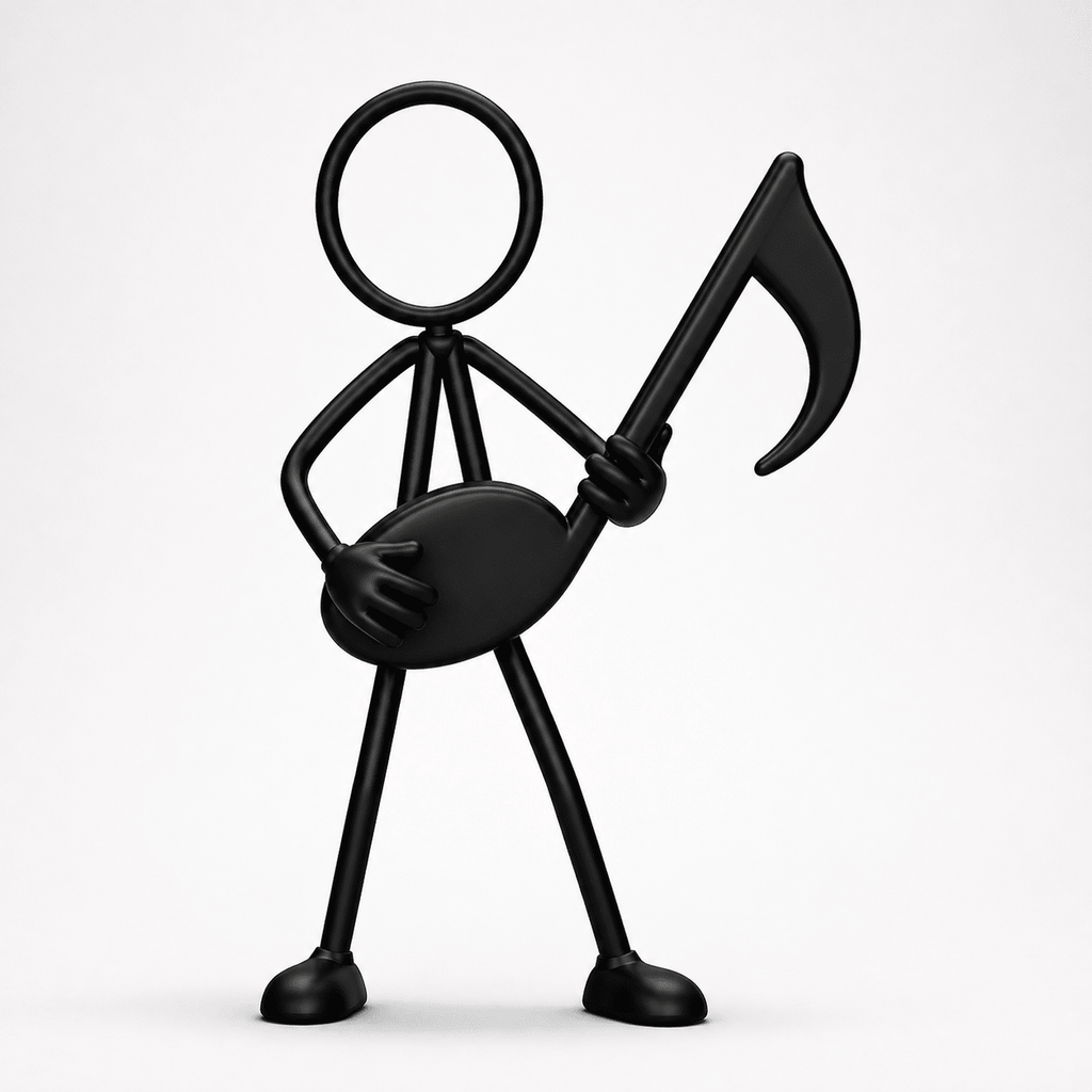 Stickyman Muziek van 30 cm als minimalistische muziekdecoratie