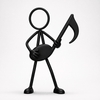 Stickyman Muziek van 30 cm als minimalistische muziekdecoratie
