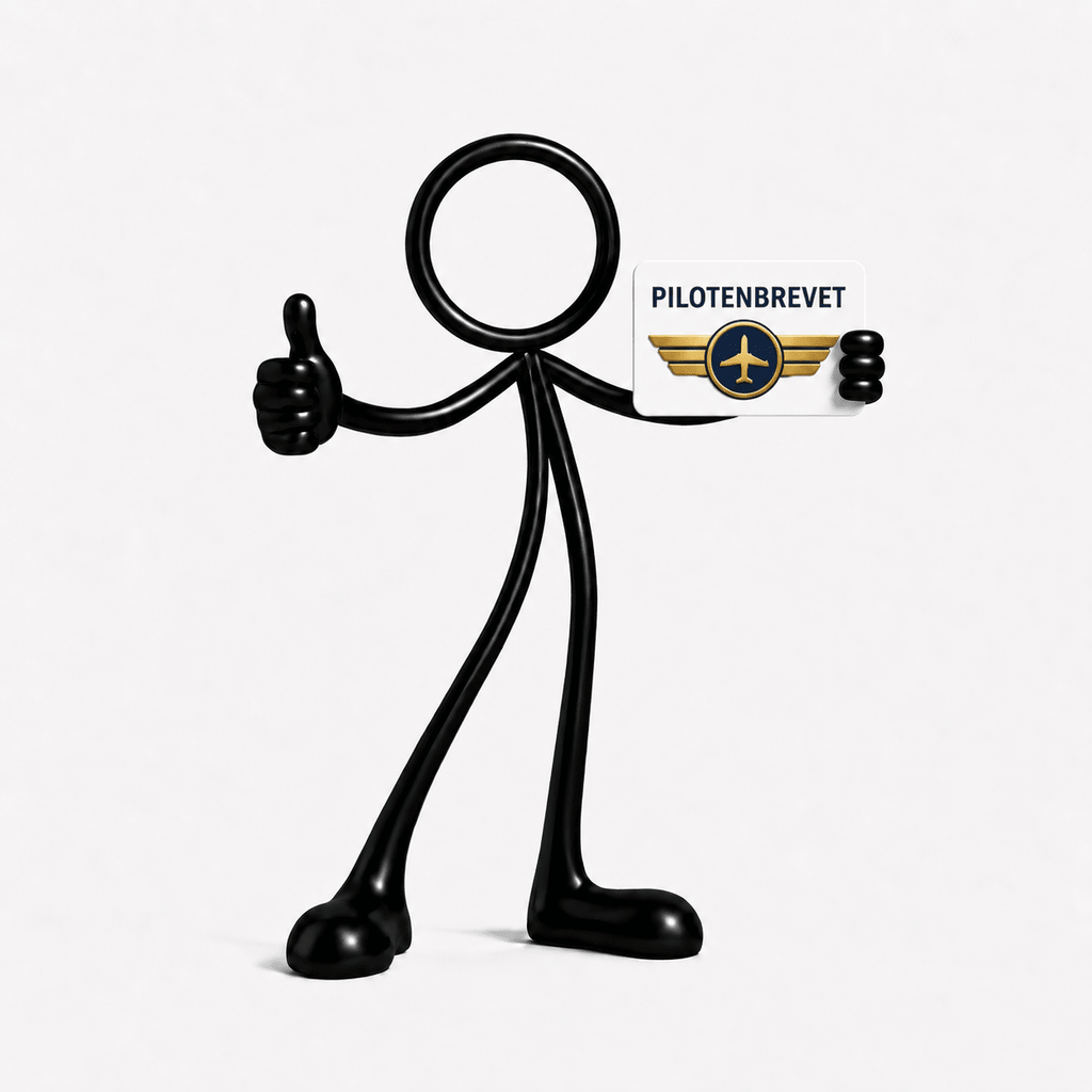 Stickyman piloot op witte achtergrond