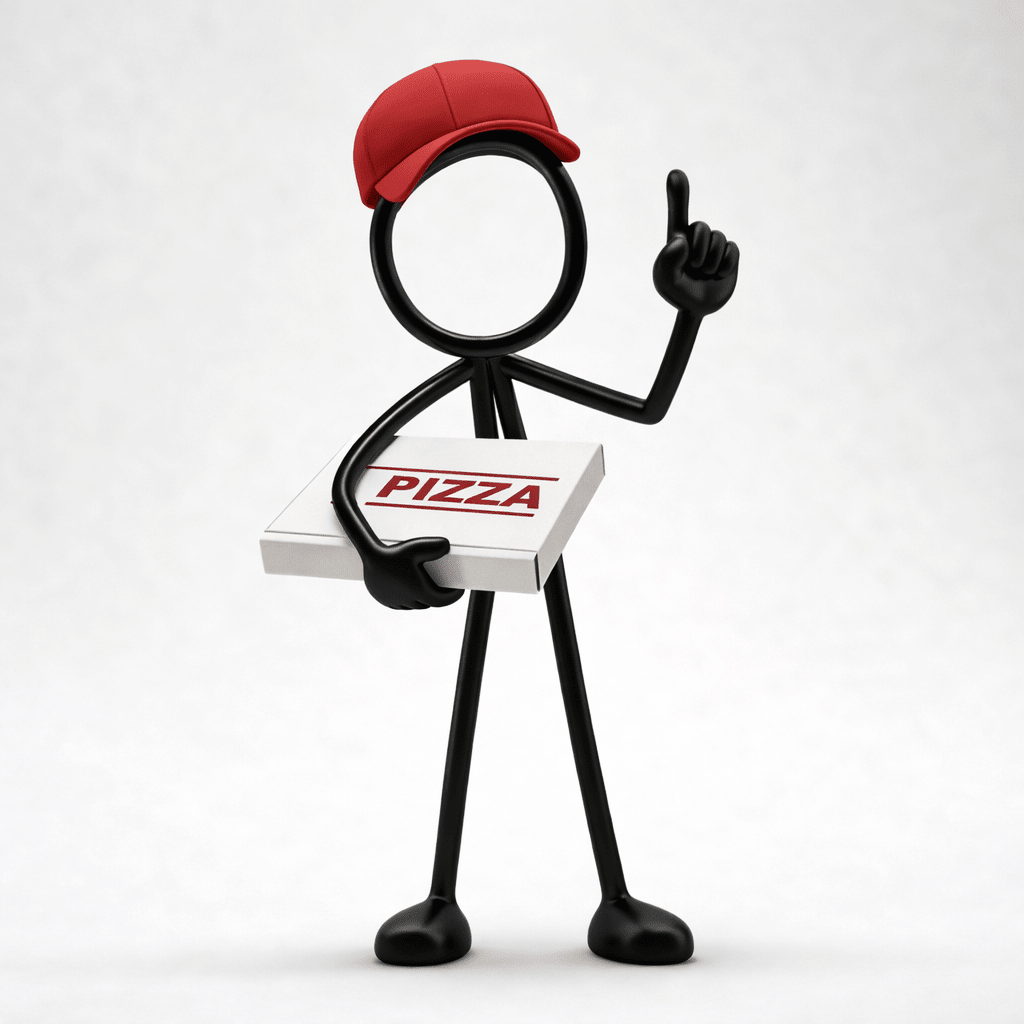 Stickyman Pizzabezorger - 3dbende