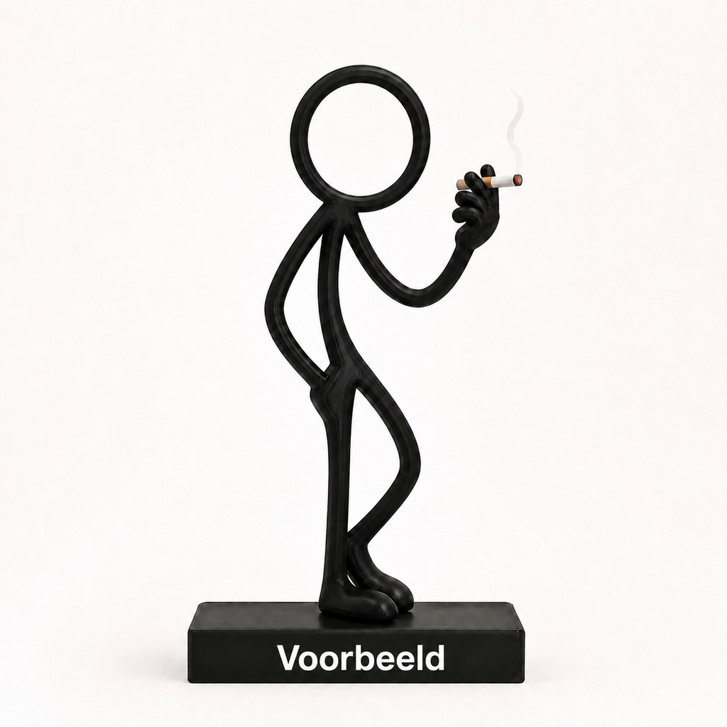 Stickyman roker met 2 cm voetstuk en persoonlijke tekst Voorbeeld