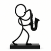Zwarte Stickyman Saxofonist met rechthoekig voetstuk van 2 cm