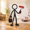 Stickyman schilder in een lichte woonkamer